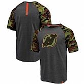 New Jersey Devils Fanatics Branded Heathered GrayCamo Recon Camo Raglan T-Shirt